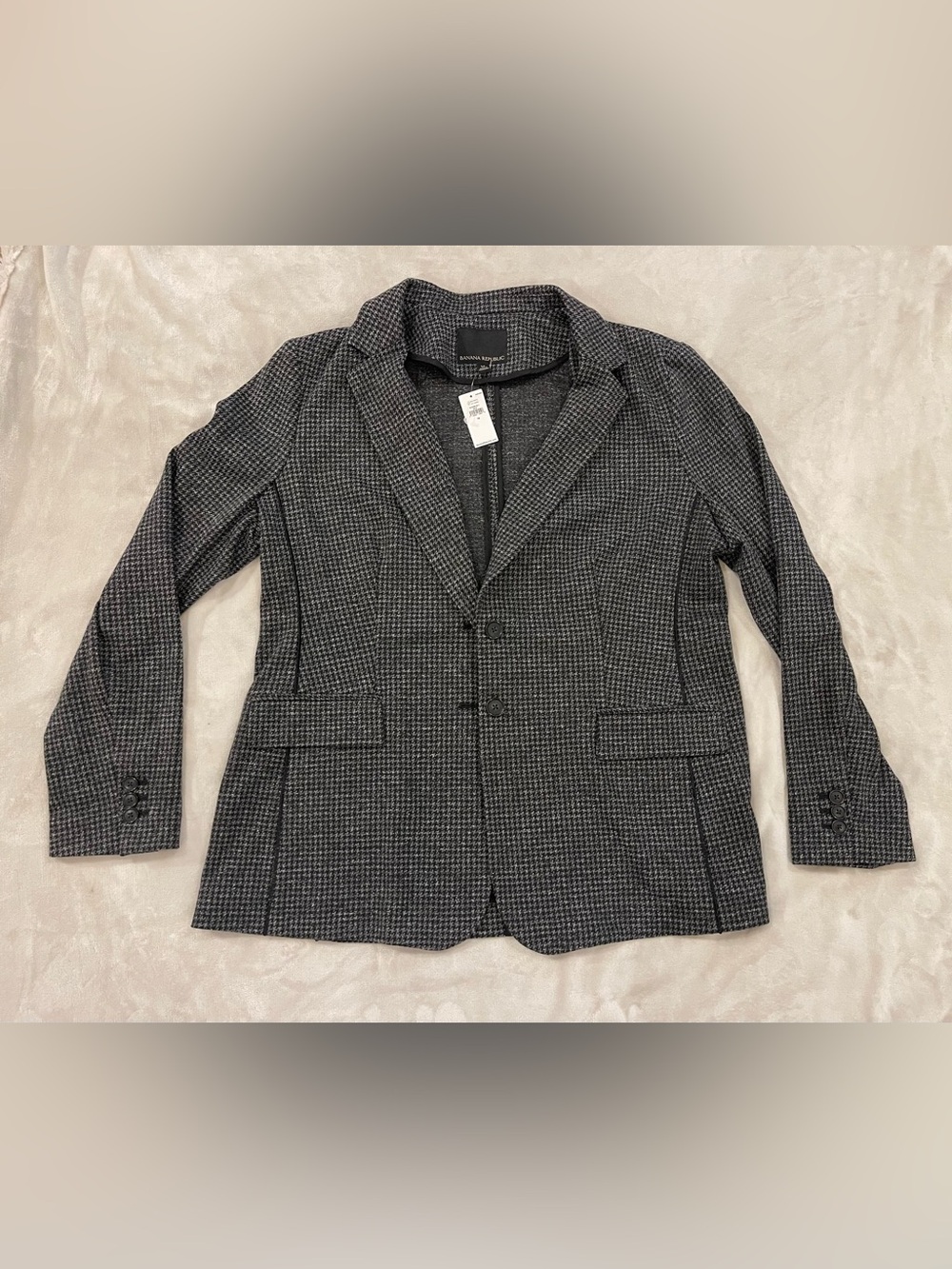 NWT Banana Republic Houndstooth Knit Blazer Women’s Size 16